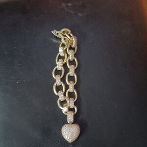 Gold Chain Bracelet with Heart Charm